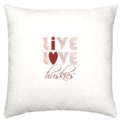 *New* Live Love Huskies Linen Square Pillow Cover
